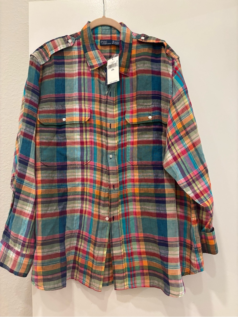 NWT Polo Ralph Lauren linen relaxed button down collar shirt preppy summer